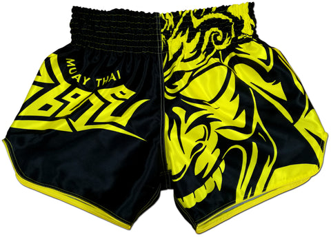 Muay Thai Shorts Black and Yellow