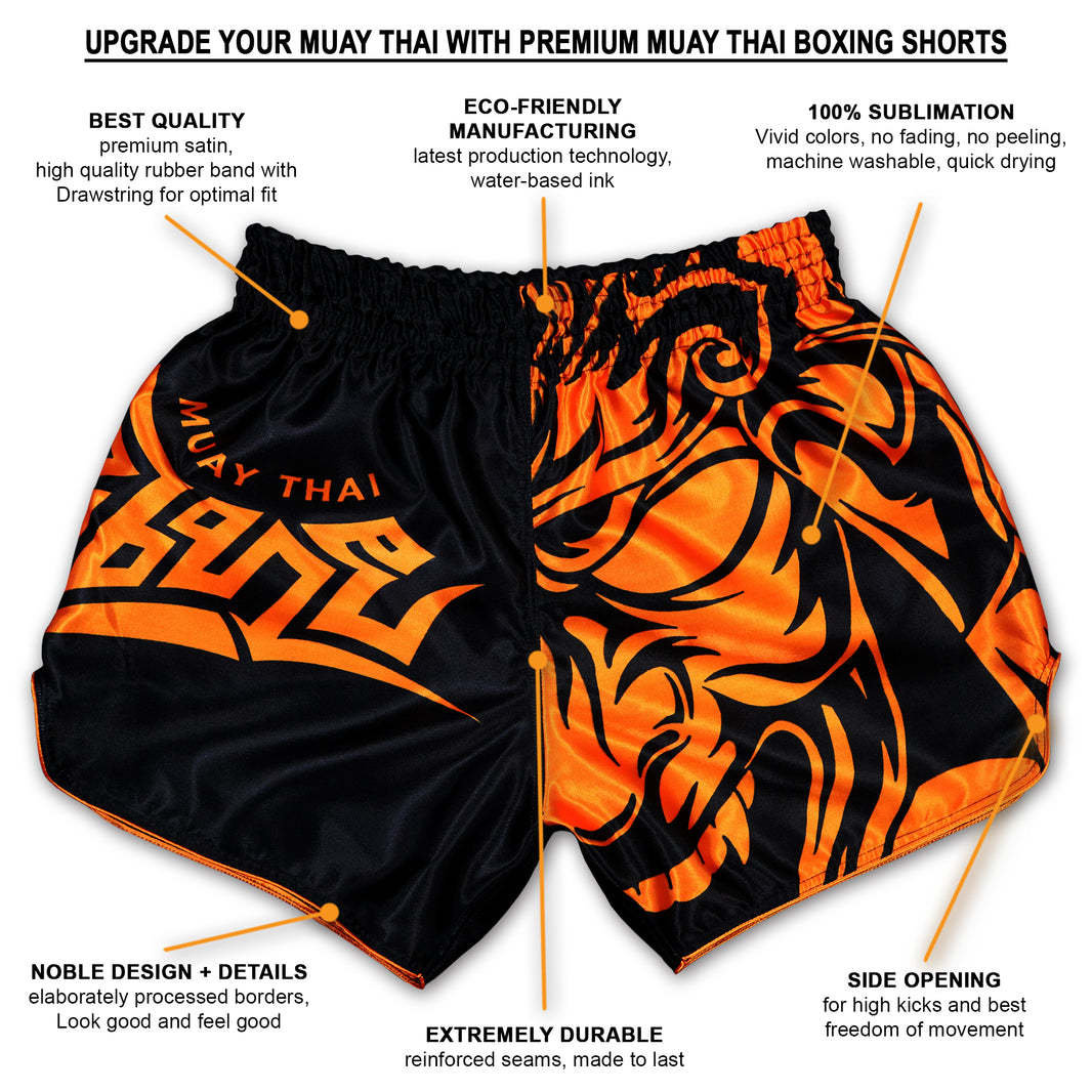 Mask Red Samurai Print Muay Thai Boxing Shorts