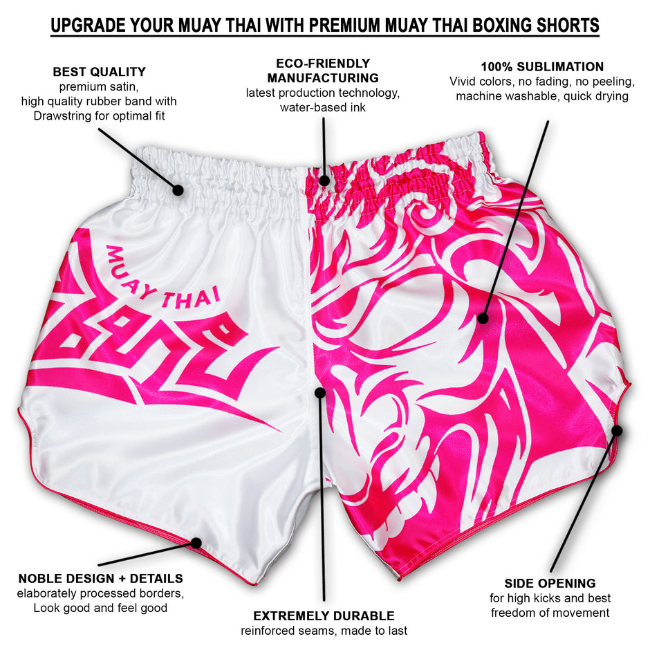 Light Pink Cow Print Muay Thai Boxing Shorts