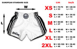 size chart for muay thai shorts