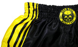black and yellow muay thai boxing shorts
