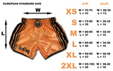 size chart for thaiboxing shorts