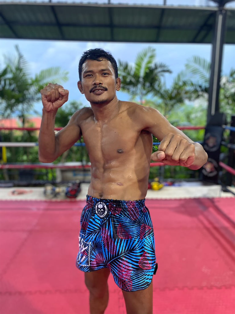 Leaves Hawaiian Palm Print Pattern Muay Thai Boxing Shorts