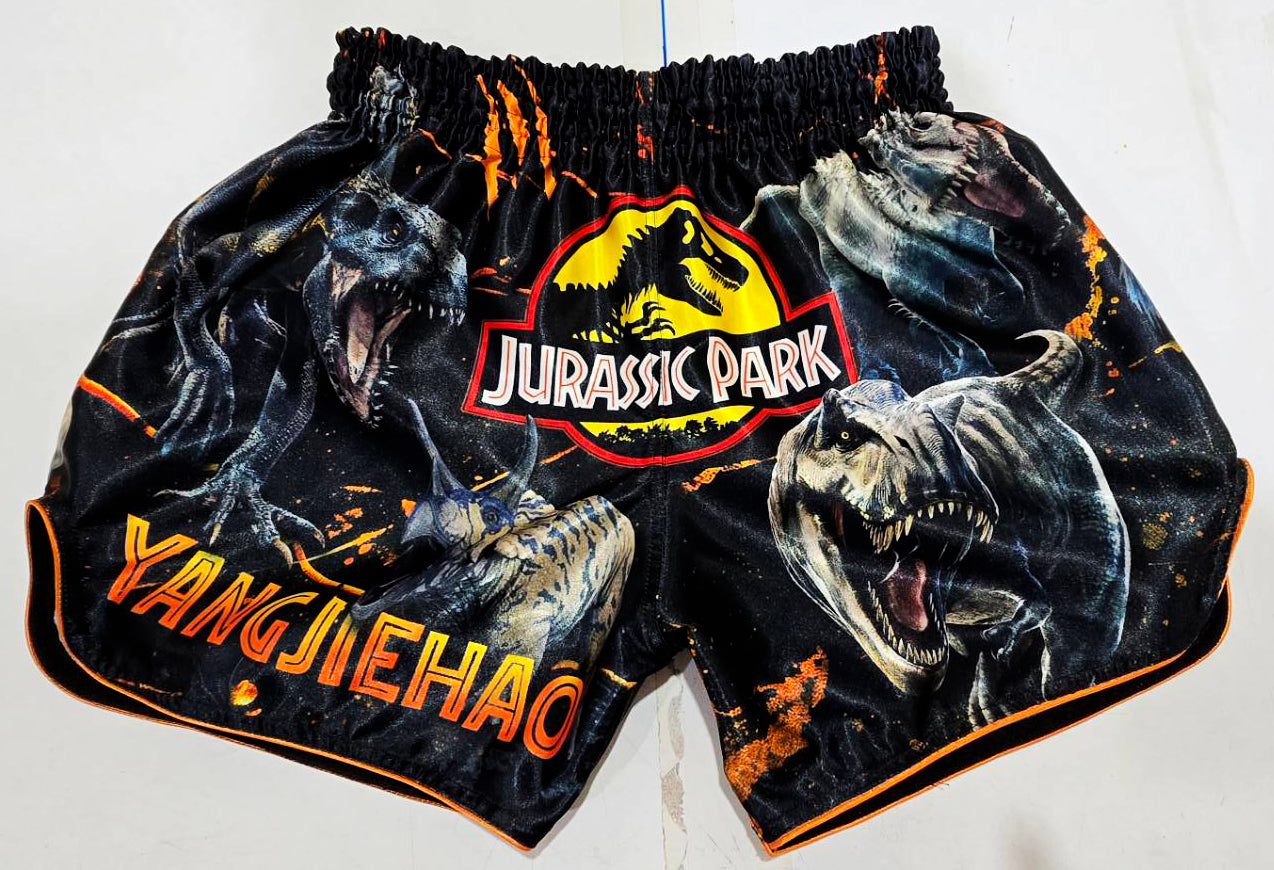 Custom made Muay Thai shorts with own design and name - fully handmade in Thailand
