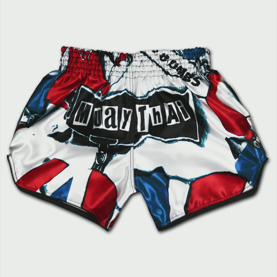 Muay Thai Boxing Shorts red white blue patriot
