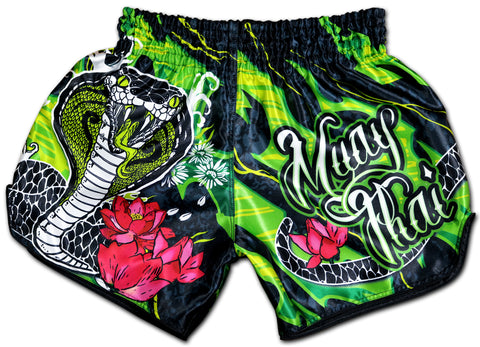 DÉSTOCKAGE COMBAT Shark Boxing AYUTTHAYA - Short boxe thaï Homme  black/green - Private Sport Shop