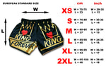 King Forever Fight Shorts size chart