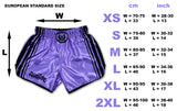 muay thai boxing shorts digital lavender size chart