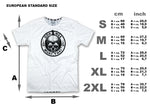 muay thai t shirt white size chart