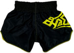 thaiboxing shorts black and yellow